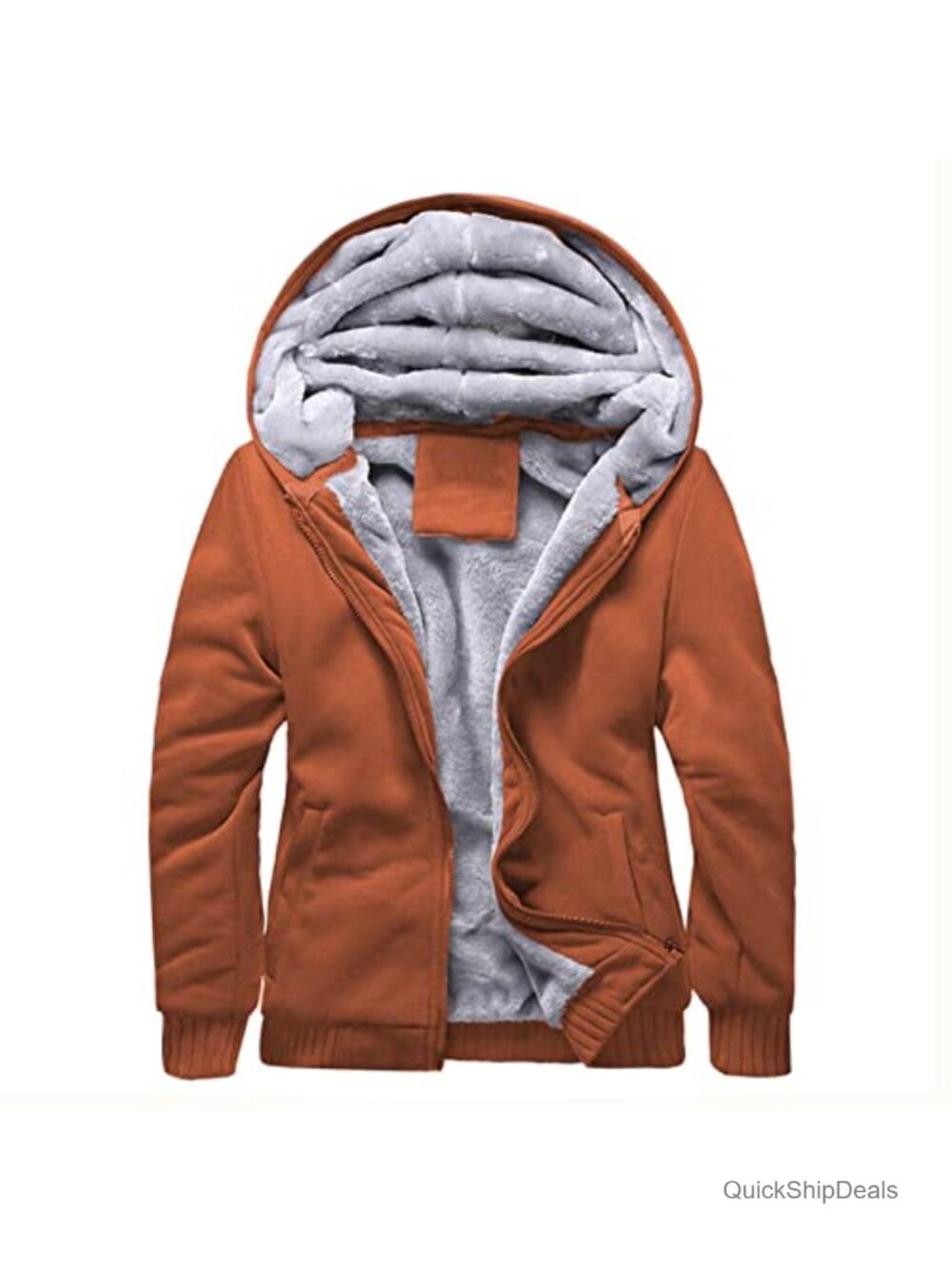 Women's Fleece Jacket Hooded Sherpa Lined Zip Up Winter Coat